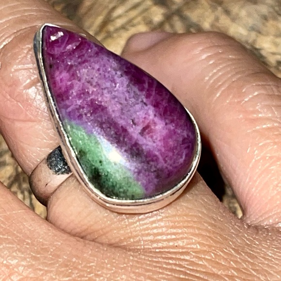 Saualpite Ruby Zoisite Statement Ring Size 7 - Picture 3 of 10